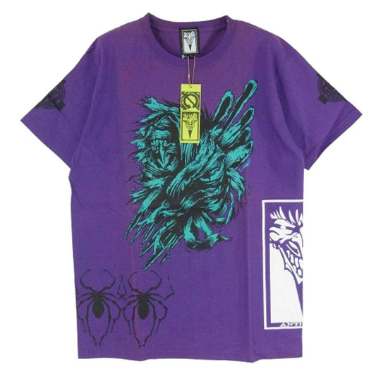 HEX ANTISTYLE ヘックスアンチスタイル フロント プリント ロゴ 半袖 Tシャツ パープル系 L【美品】【中古】