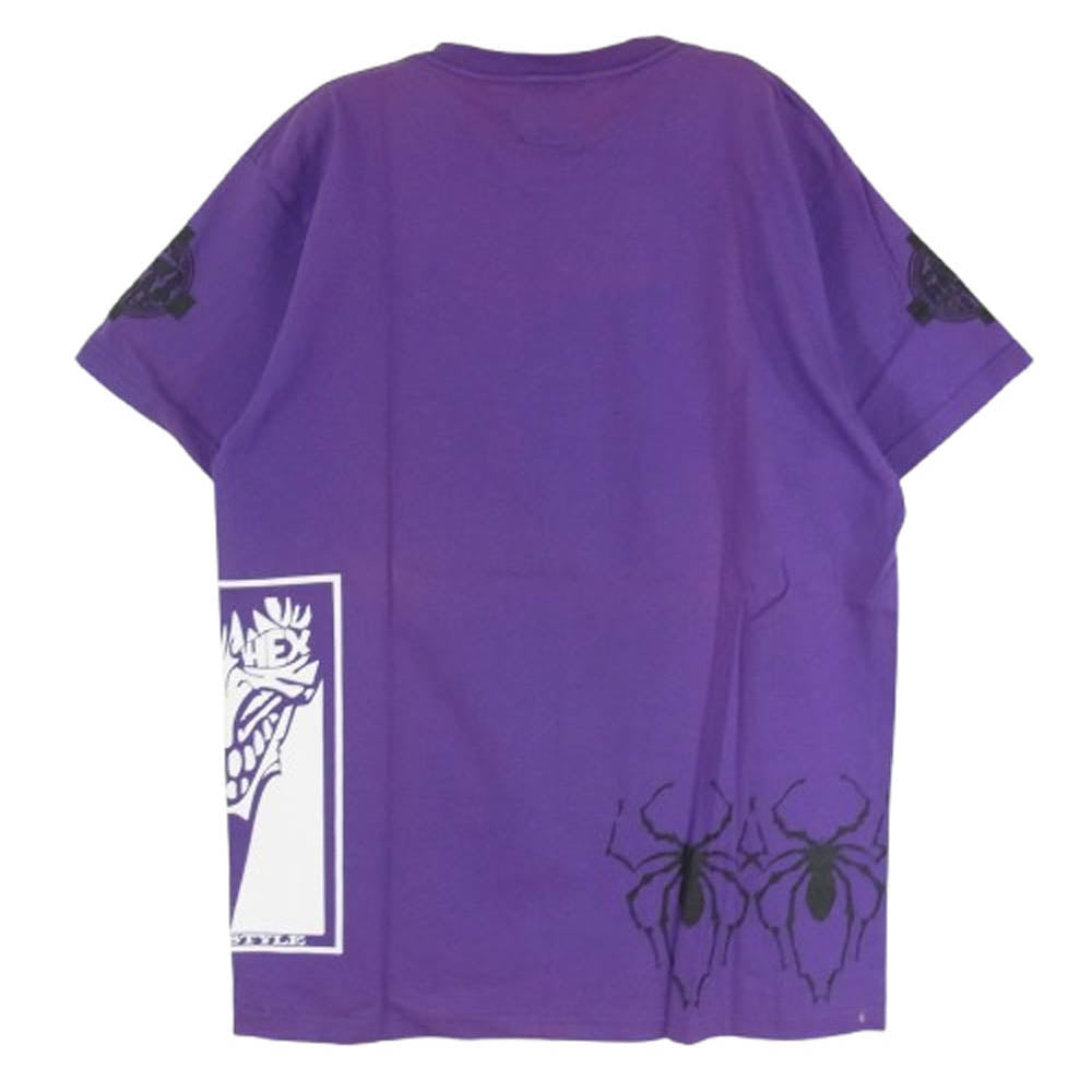 HEX ANTISTYLE ヘックスアンチスタイル フロント プリント ロゴ 半袖 Tシャツ パープル系 L【美品】【中古】