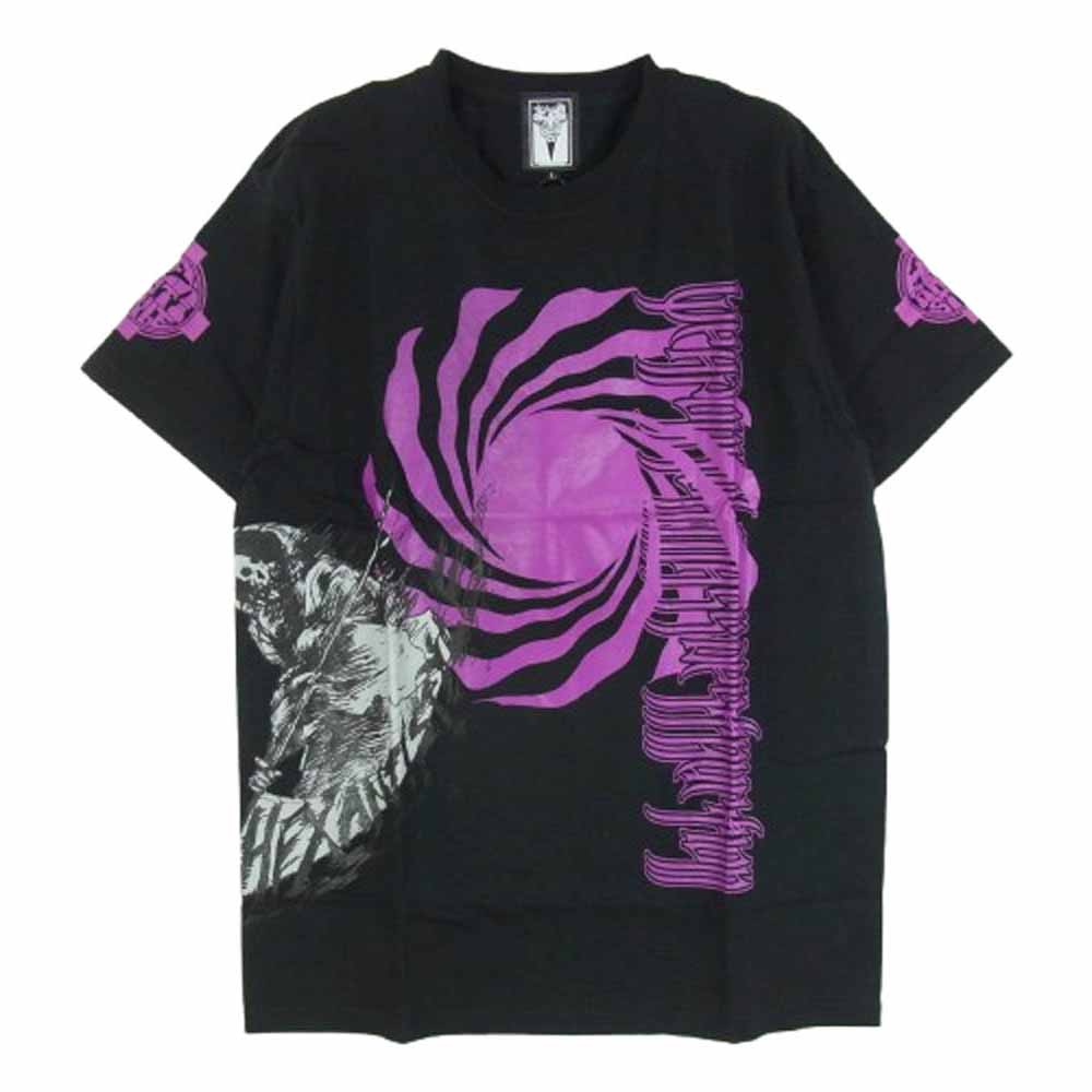 HEX ANTISTYLE ヘックスアンチスタイル フロント プリント ロゴ 半袖 Tシャツ ブラック系 L【極上美品】【中古】