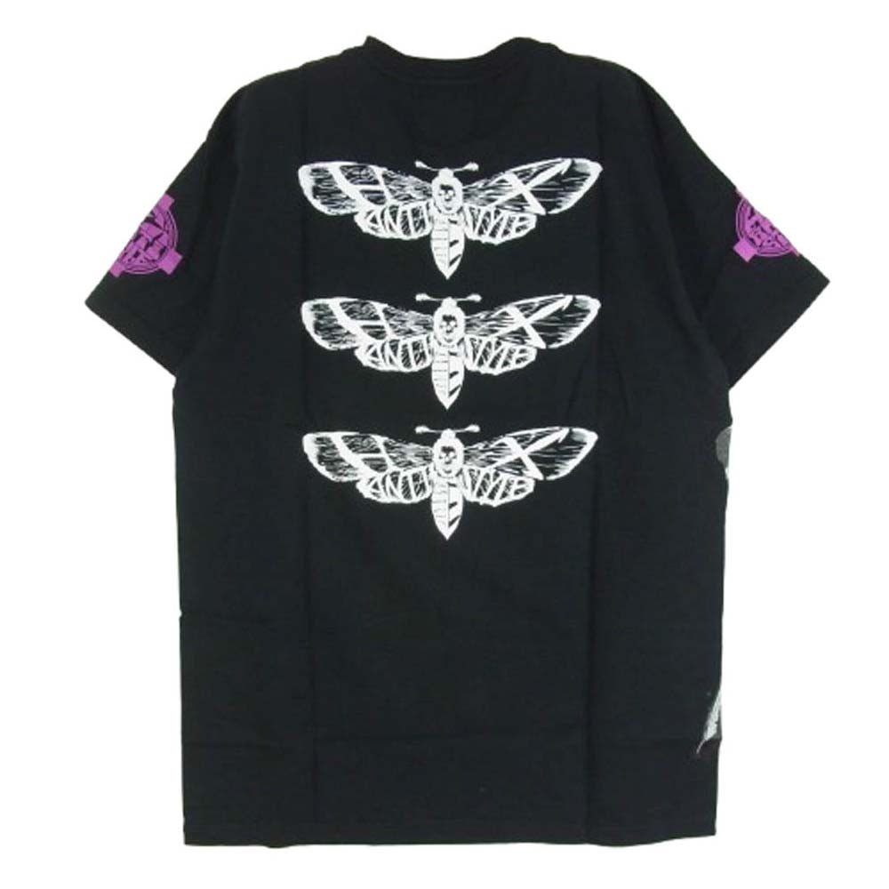 HEX ANTISTYLE ヘックスアンチスタイル フロント プリント ロゴ 半袖 Tシャツ ブラック系 L【極上美品】【中古】