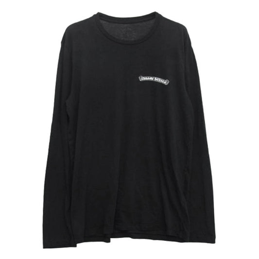 CHROME HEARTS クロムハーツ（原本無） 国内正規品 CH PLUS L/S バックCHプラス スクロールラベルプリント ロングスリーブ 長袖 Tシャツ カットソー ブラック系 M【中古】