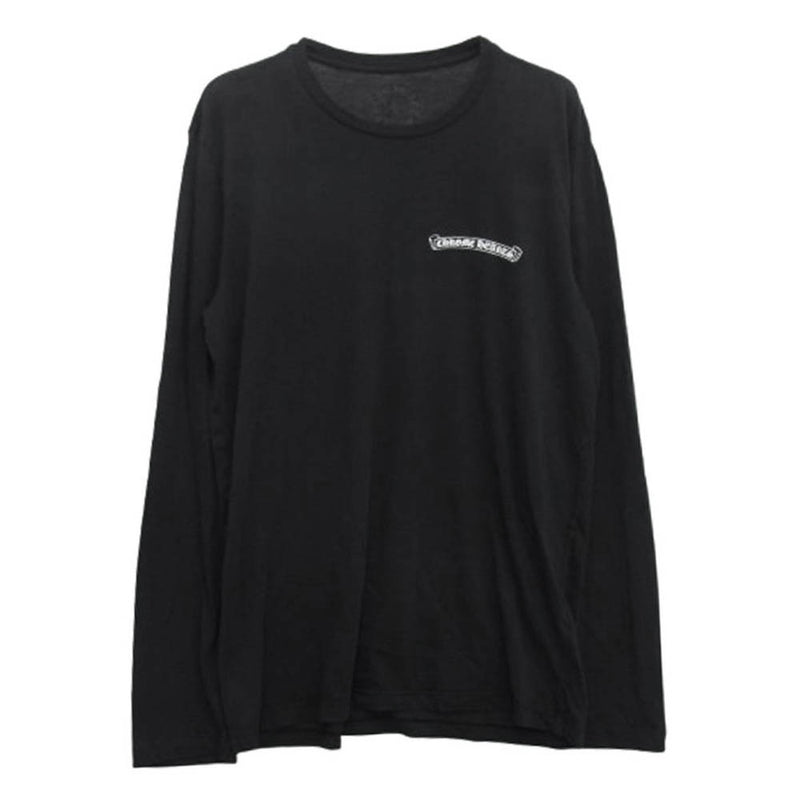 CHROME HEARTS クロムハーツ（原本無） 国内正規品 CH PLUS L/S バックCHプラス スクロールラベルプリント ロングスリーブ 長袖 Tシャツ カットソー ブラック系 M【中古】