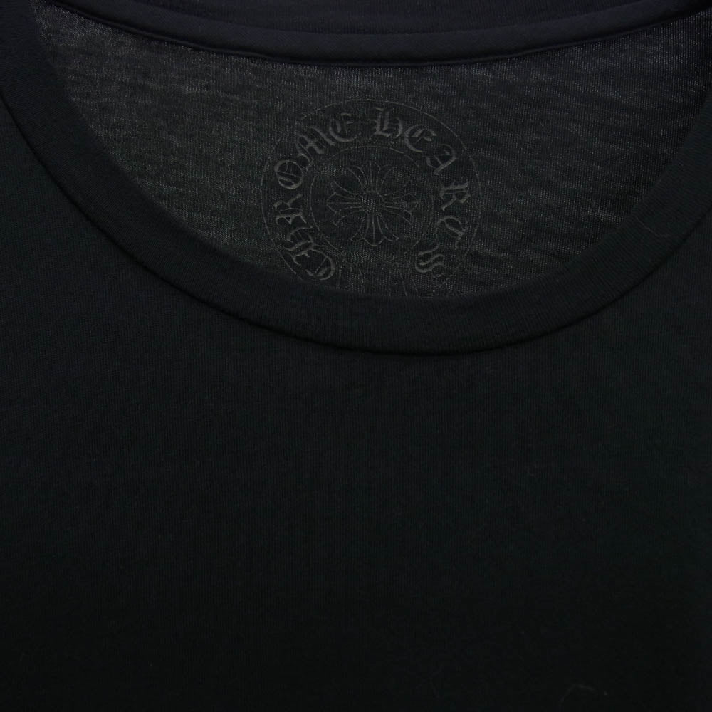 CHROME HEARTS クロムハーツ（原本無） 国内正規品 CH PLUS L/S バックCHプラス スクロールラベルプリント ロングスリーブ 長袖 Tシャツ カットソー ブラック系 M【中古】