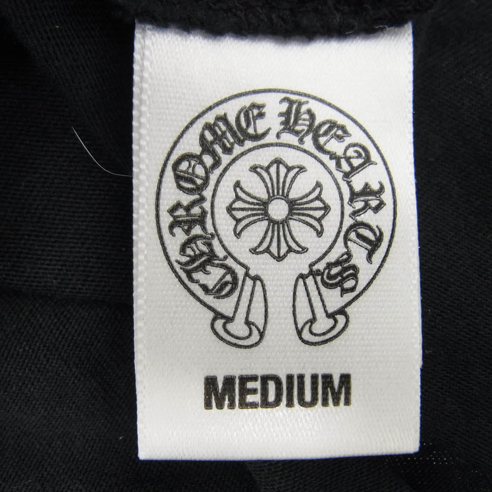 CHROME HEARTS クロムハーツ（原本無） 国内正規品 CH PLUS L/S バックCHプラス スクロールラベルプリント ロングスリーブ 長袖 Tシャツ カットソー ブラック系 M【中古】
