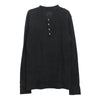 CHROME HEARTS クロムハーツ（原本無） 国内正規品 BS FLARE BUTTON THERMAL HENLY BSフレアボタン レザーCHクロスパッチ LS ヘンリーネック サーマル カットソー ブラック系 M【中古】