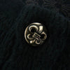 CHROME HEARTS クロムハーツ（原本無） 国内正規品 BS FLARE BUTTON THERMAL HENLY BSフレアボタン レザーCHクロスパッチ LS ヘンリーネック サーマル カットソー ブラック系 M【中古】
