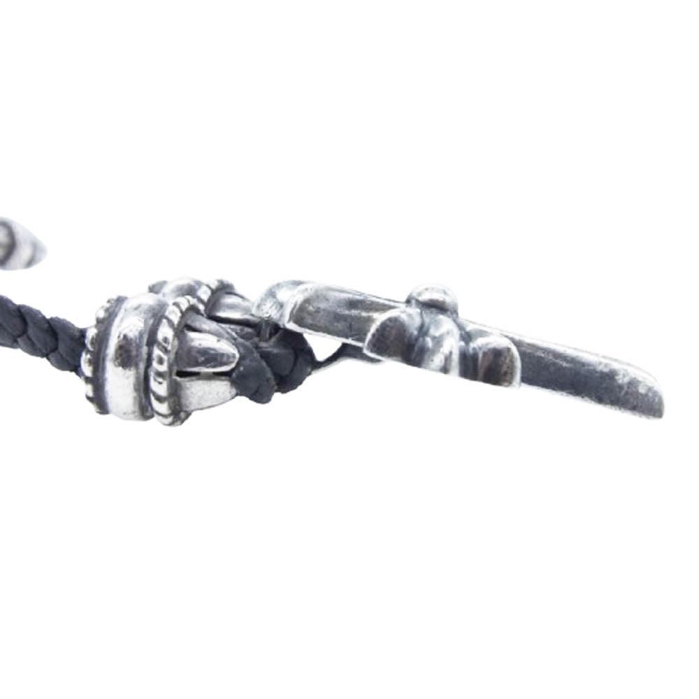 CHROME HEARTS クロムハーツ（原本無） CH CROSS SML スモール CHクロス ボロチップ クリンプト レザーブレード ブラック系 シルバー系【中古】