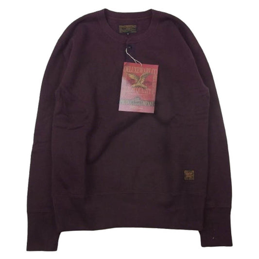 DELUXE デラックス S106P OPEN NECK オープンネック ヘンリーネックモデル スウェットシャツ ワインレッド系 M【美品】【中古】