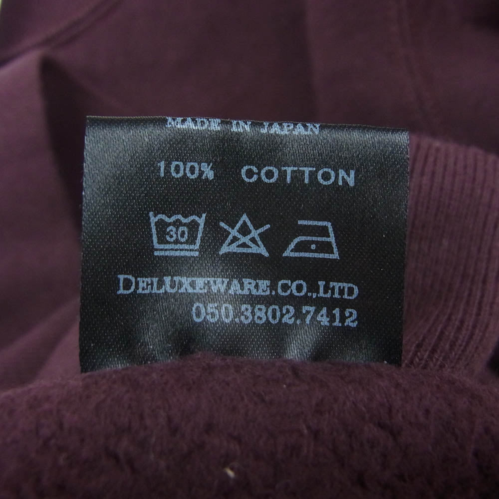 DELUXE デラックス S106P OPEN NECK オープンネック ヘンリーネックモデル スウェットシャツ ワインレッド系 M【美品】【中古】
