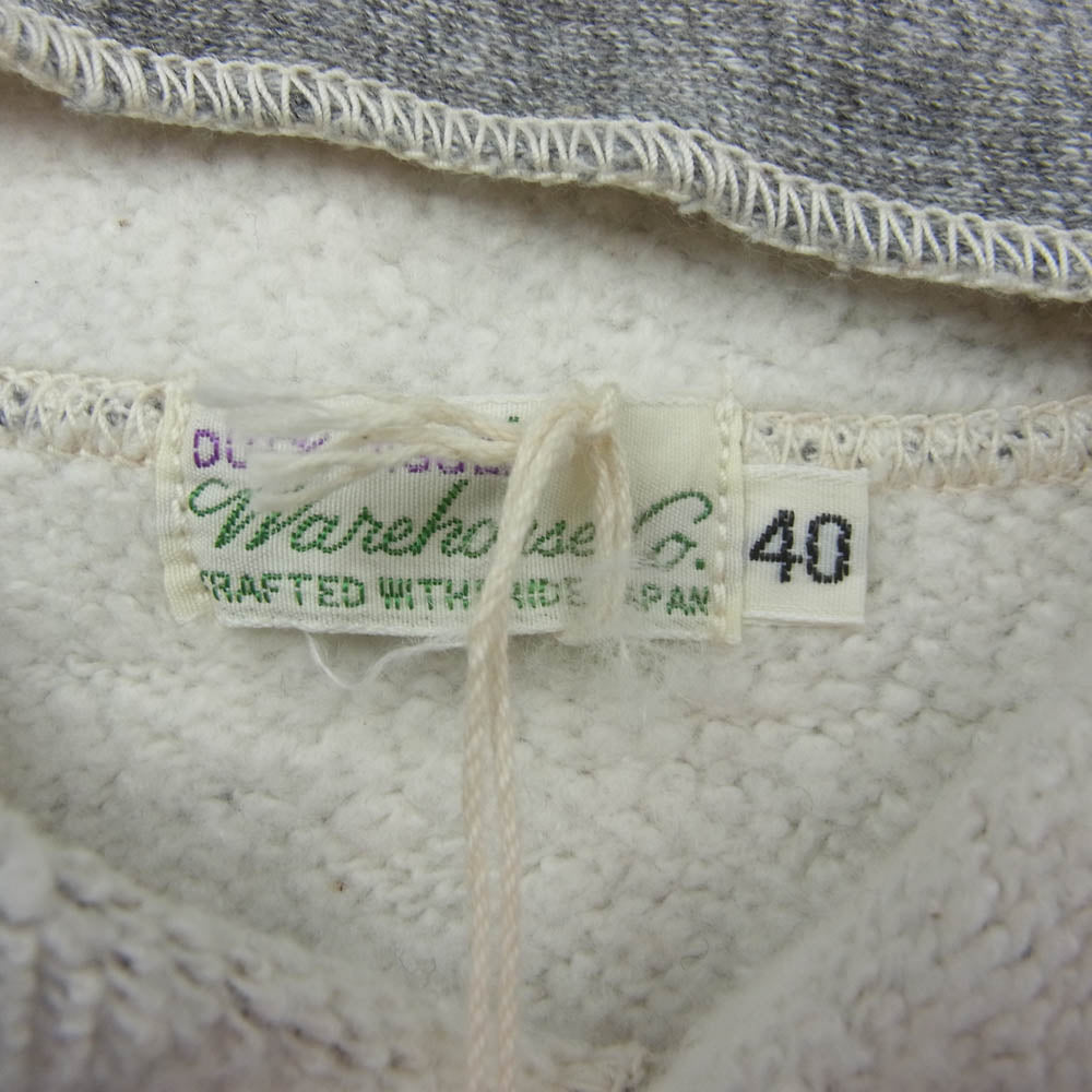 WAREHOUSE ウエアハウス 453 SEPARATE POCKET HOODIE セパレート ポケット フーディー プルオーバー グレー系 40【中古】
