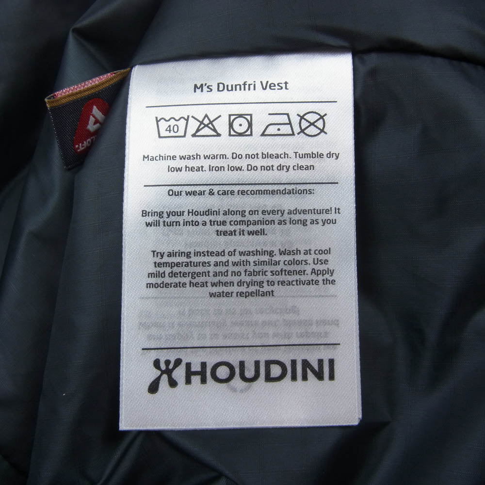 HOUDINI フーディニ 820024 Dunfri Vest ダンフリベスト インサレーションベスト ダウンフリー ベスト ダークグレー系 M【中古】