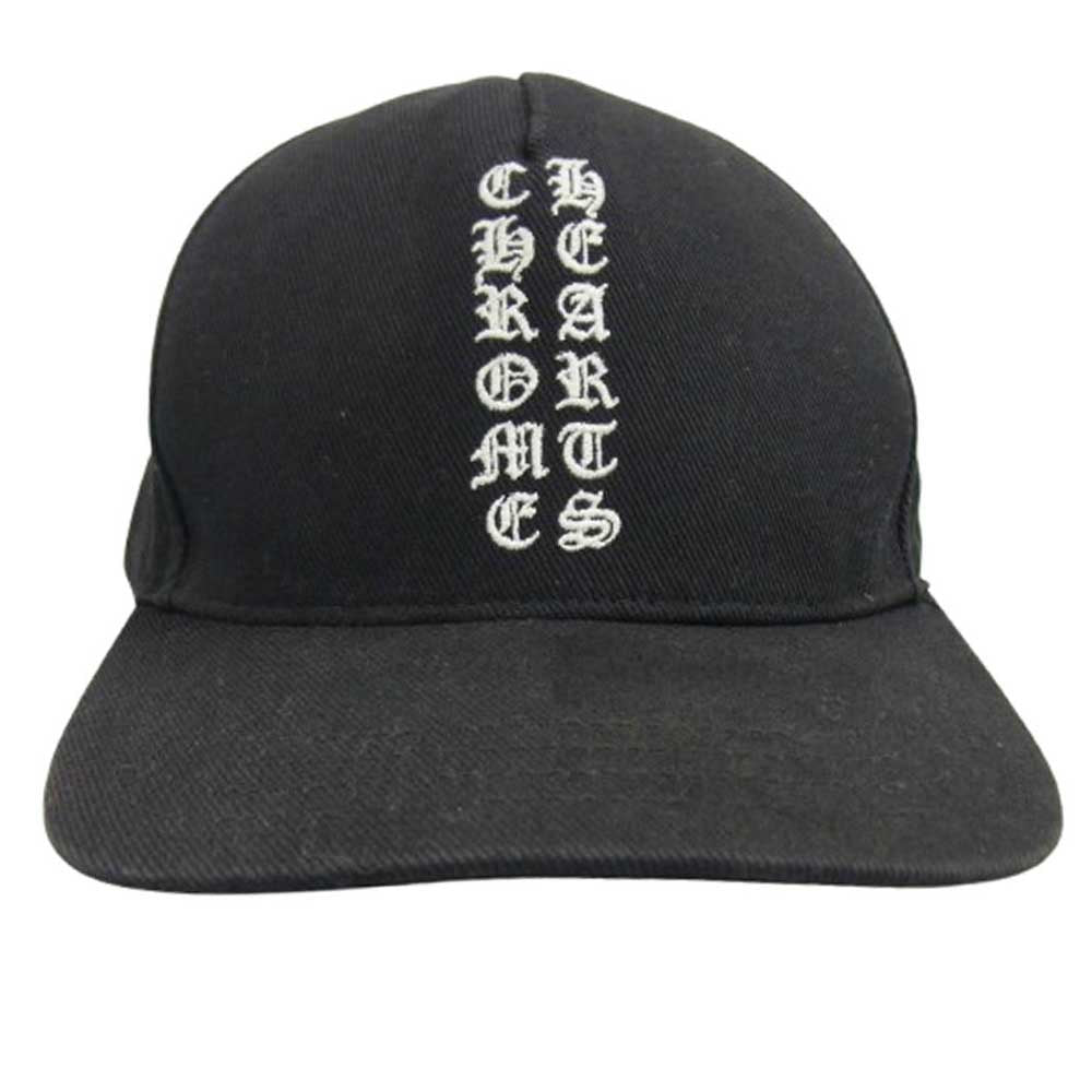 CHROME HEARTS クロムハーツ（原本無） 国内正規品 Vertical Logo Trucker Cap バーティカルロゴ刺繍 クロスボール トラッカーキャップ ブラック系【中古】