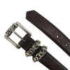 CHROME HEARTS クロムハーツ（原本無） BLT ROLLER 3PC 1.0 1.0inch ローラー バックル レザー ベルト ダークブラウン系 32【中古】
