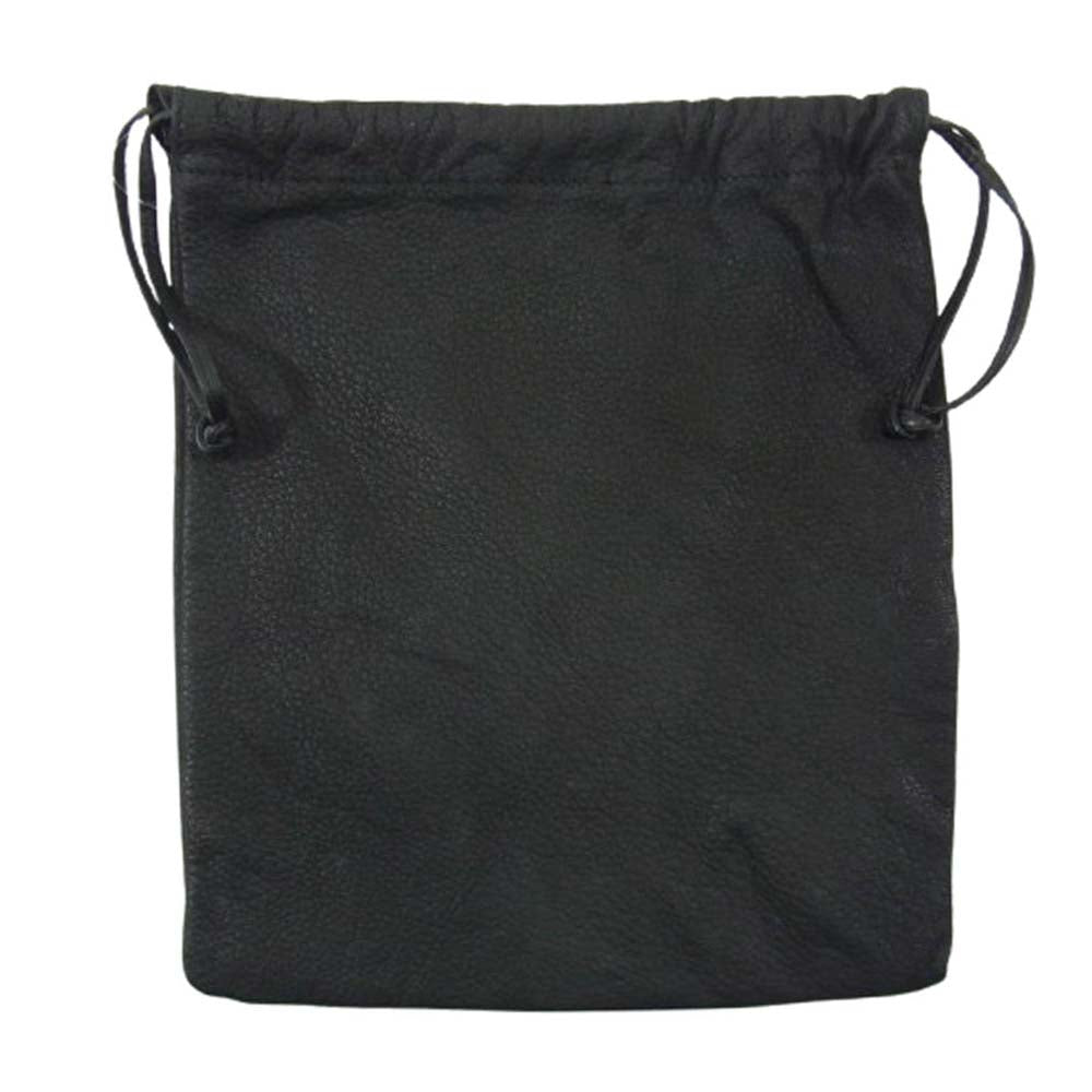 アエタ Double Faced DRAWSTRING POUCH ダブルフェイス ドローストリング レザー ポーチ ブラック系【中古】