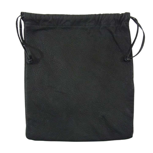 アエタ Double Faced DRAWSTRING POUCH ダブルフェイス ドローストリング レザー ポーチ ブラック系【中古】