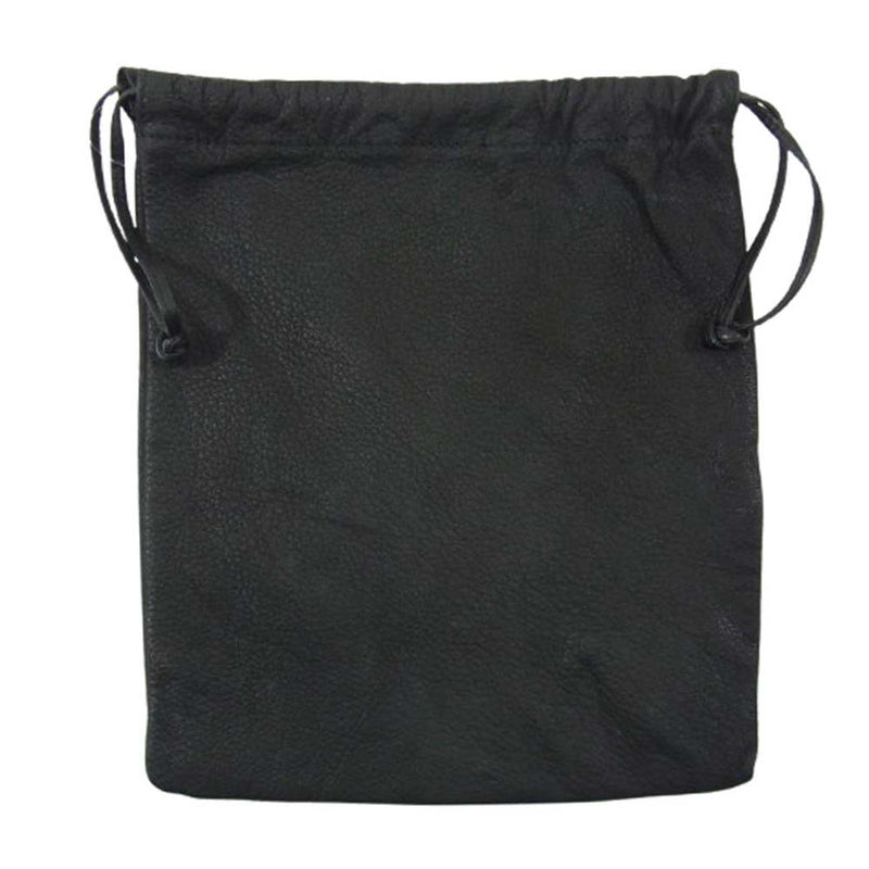 アエタ Double Faced DRAWSTRING POUCH ダブルフェイス ドローストリング レザー ポーチ ブラック系【中古】