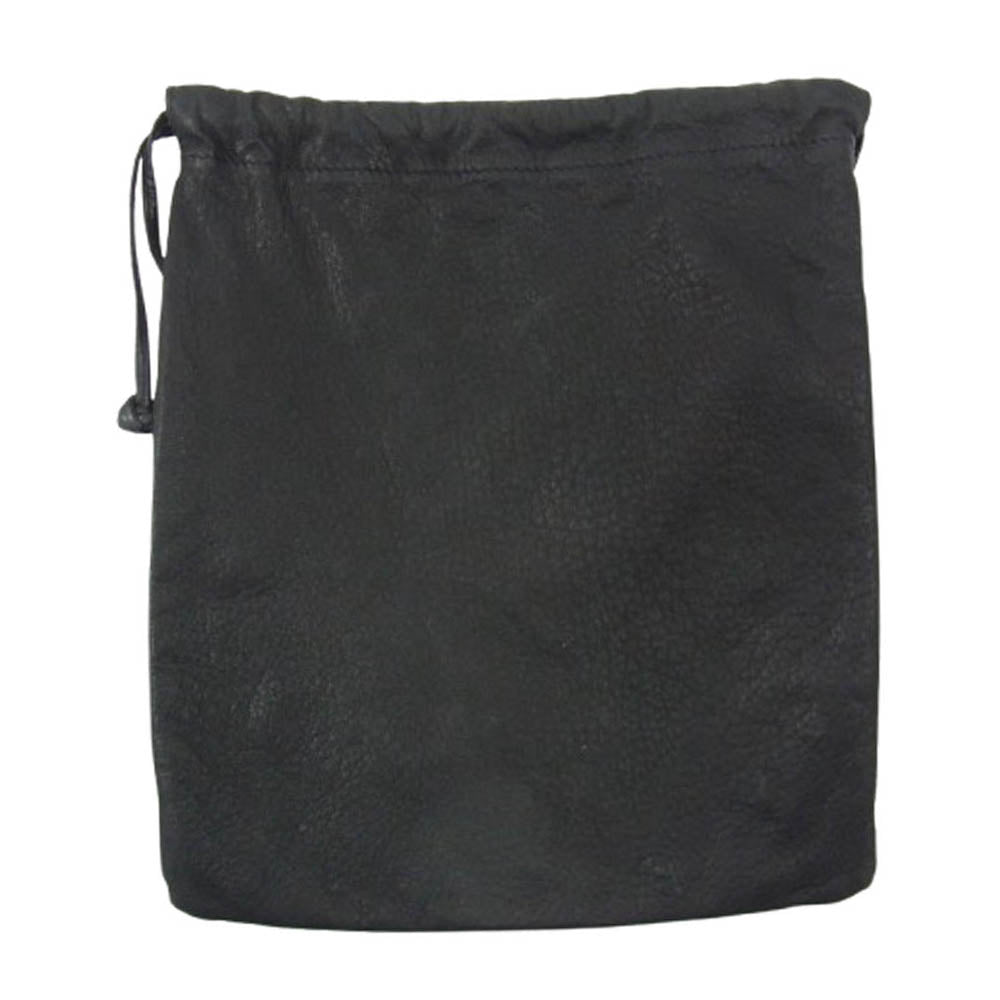 アエタ Double Faced DRAWSTRING POUCH ダブルフェイス ドローストリング レザー ポーチ ブラック系【中古】