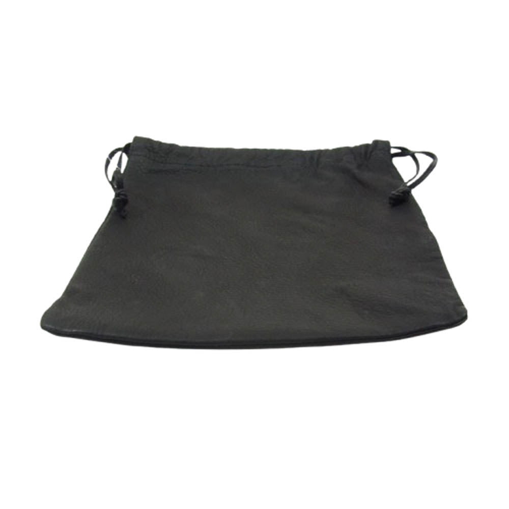 アエタ Double Faced DRAWSTRING POUCH ダブルフェイス ドローストリング レザー ポーチ ブラック系【中古】