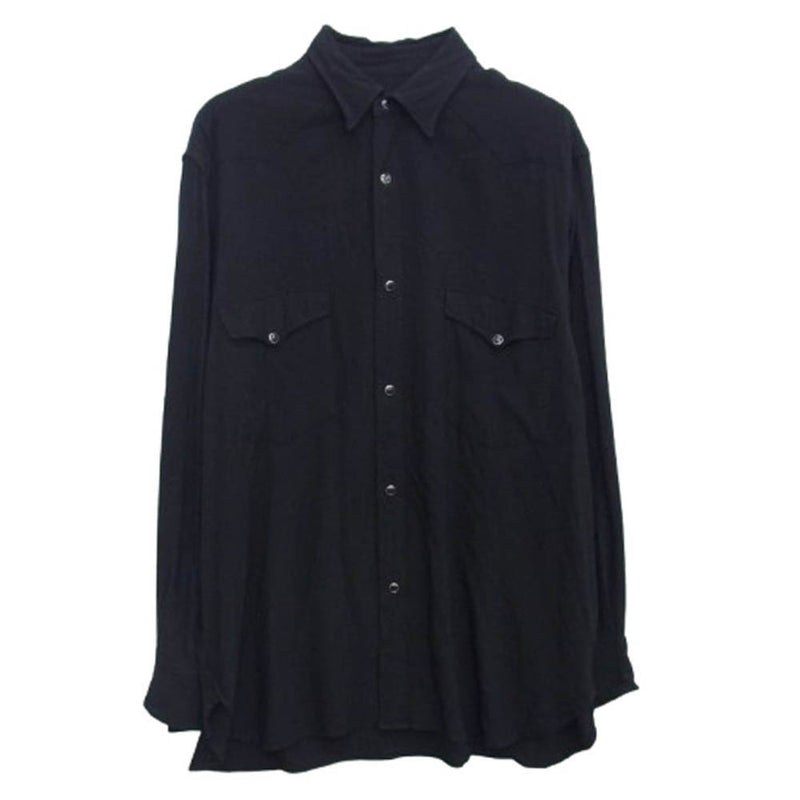 COMOLI コモリ 25SS B01-02003 レーヨン ウエスタン シャツ ブラック系 2【中古】