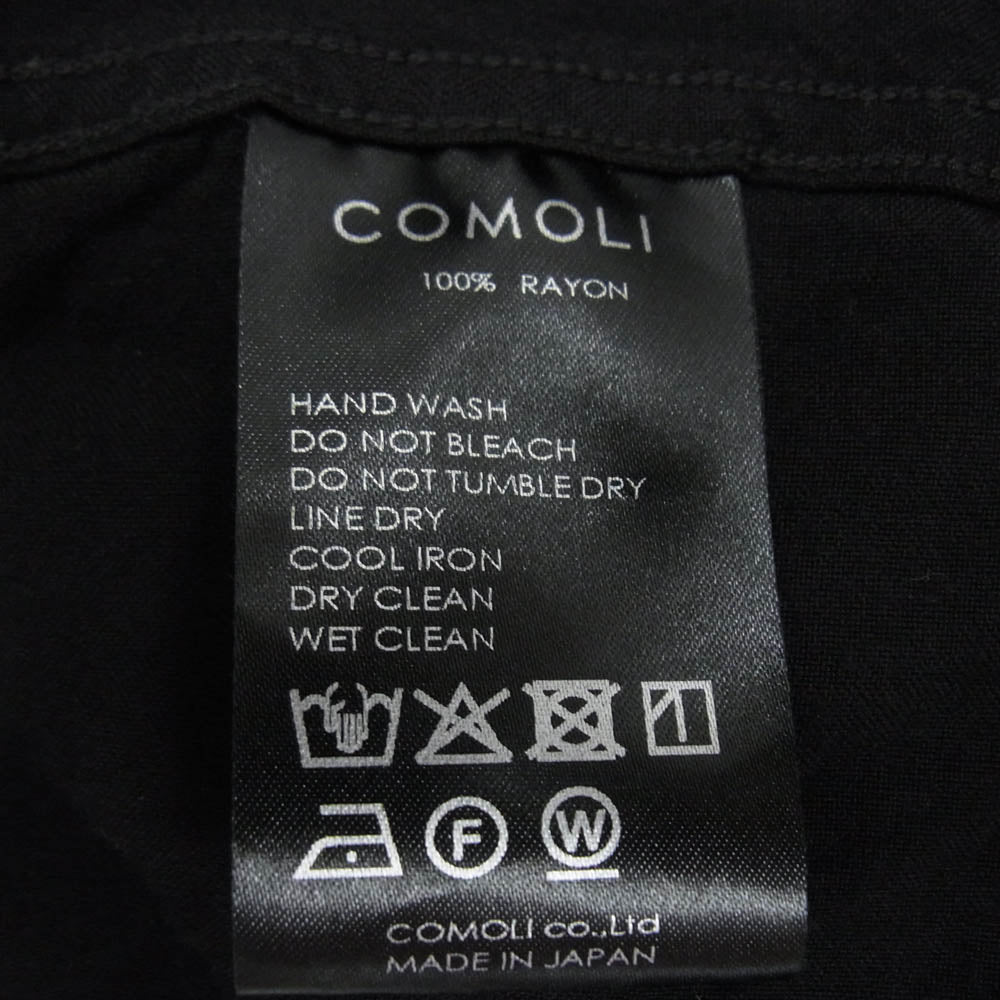 COMOLI コモリ 25SS B01-02003 レーヨン ウエスタン シャツ ブラック系 2【中古】