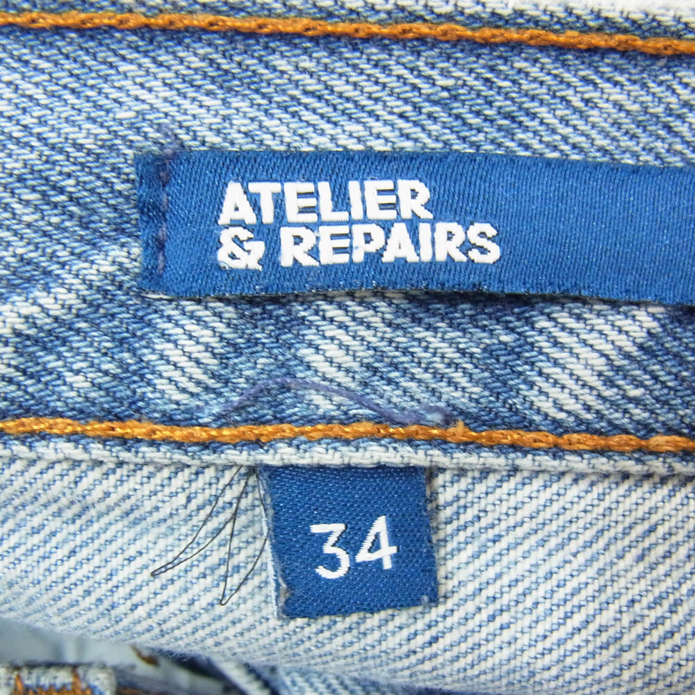ATELIER&REPAIRS アトリエ&リペアーズ 再構築 デニムパンツ ジーンズ インディゴブルー系 34【中古】