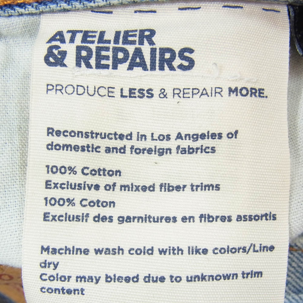 ATELIER&REPAIRS アトリエ&リペアーズ 再構築 デニムパンツ ジーンズ インディゴブルー系 34【中古】