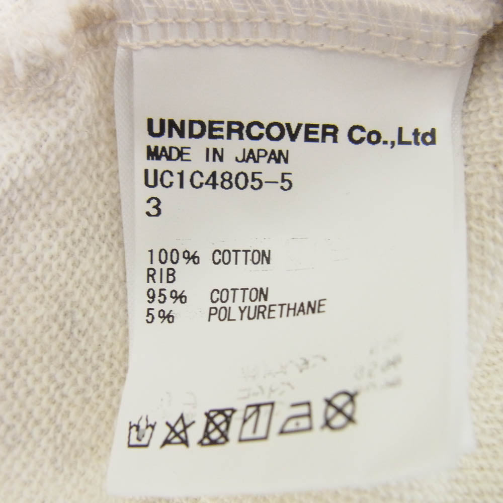 UNDERCOVER アンダーカバー UC1C4805-5 SWEAT FACE HUMANISM ヒューマニズム フェイスプリント クルーネック スウェット トレーナー オフホワイト系 3【中古】