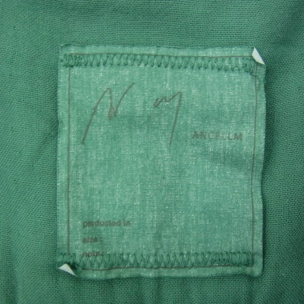 ANCELLM アンセルム 24SS anc-sh28-b DOUBLEGAUZE CRASH LS SHIRT ダブルガーゼ クラッシュ加工 長袖 シャツ グリーン系 2【中古】