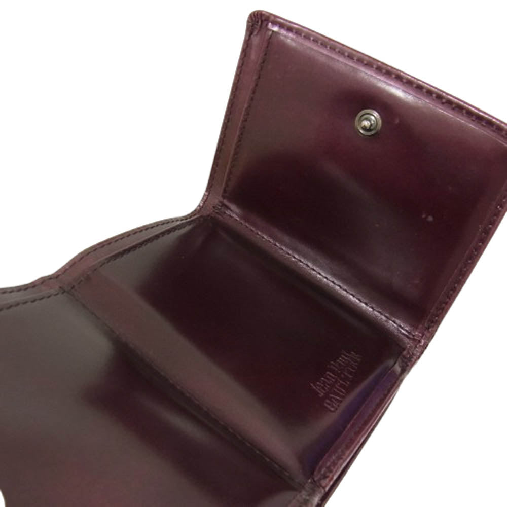 JEAN-PAUL GAULTIER ジャンポールゴルチエ NEW ROSE ニューローズ 三つ折り財布 ウォレット ワインレッド系【中古】