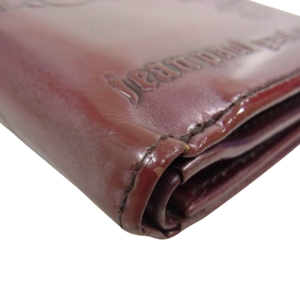 JEAN-PAUL GAULTIER ジャンポールゴルチエ NEW ROSE ニューローズ 三つ折り財布 ウォレット ワインレッド系【中古】