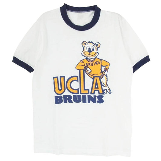 ヴィンテージ 80～90s UCLA BRUINS フロントプリント リンガーTシャツ 半袖カットソー ホワイト系 表記無し【中古】