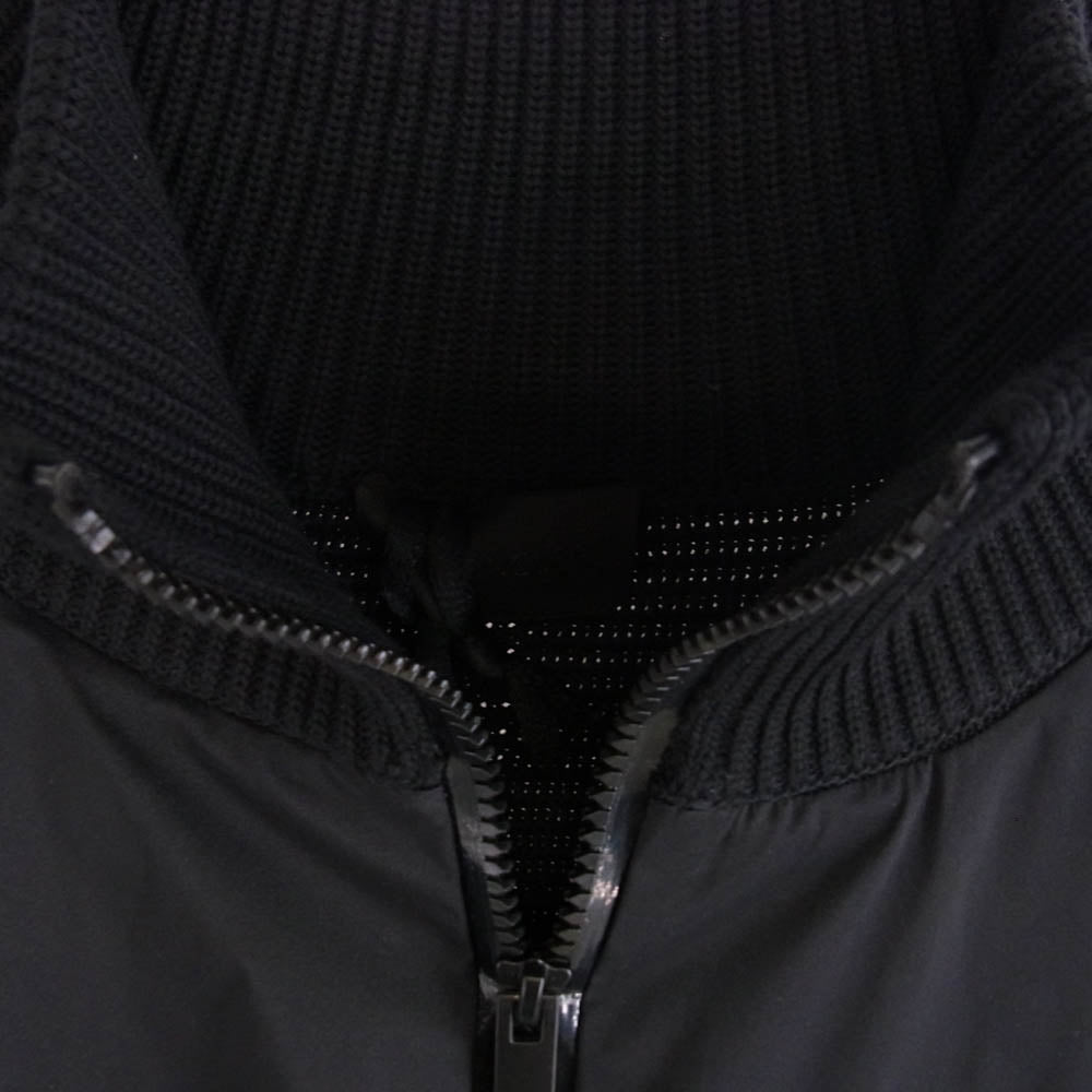MONCLER モンクレール H10919B00006 CARDIGAN TRICOT 切替 ニット カーディガン ダウン ジャケット ブラック系 XXL【極上美品】【中古】