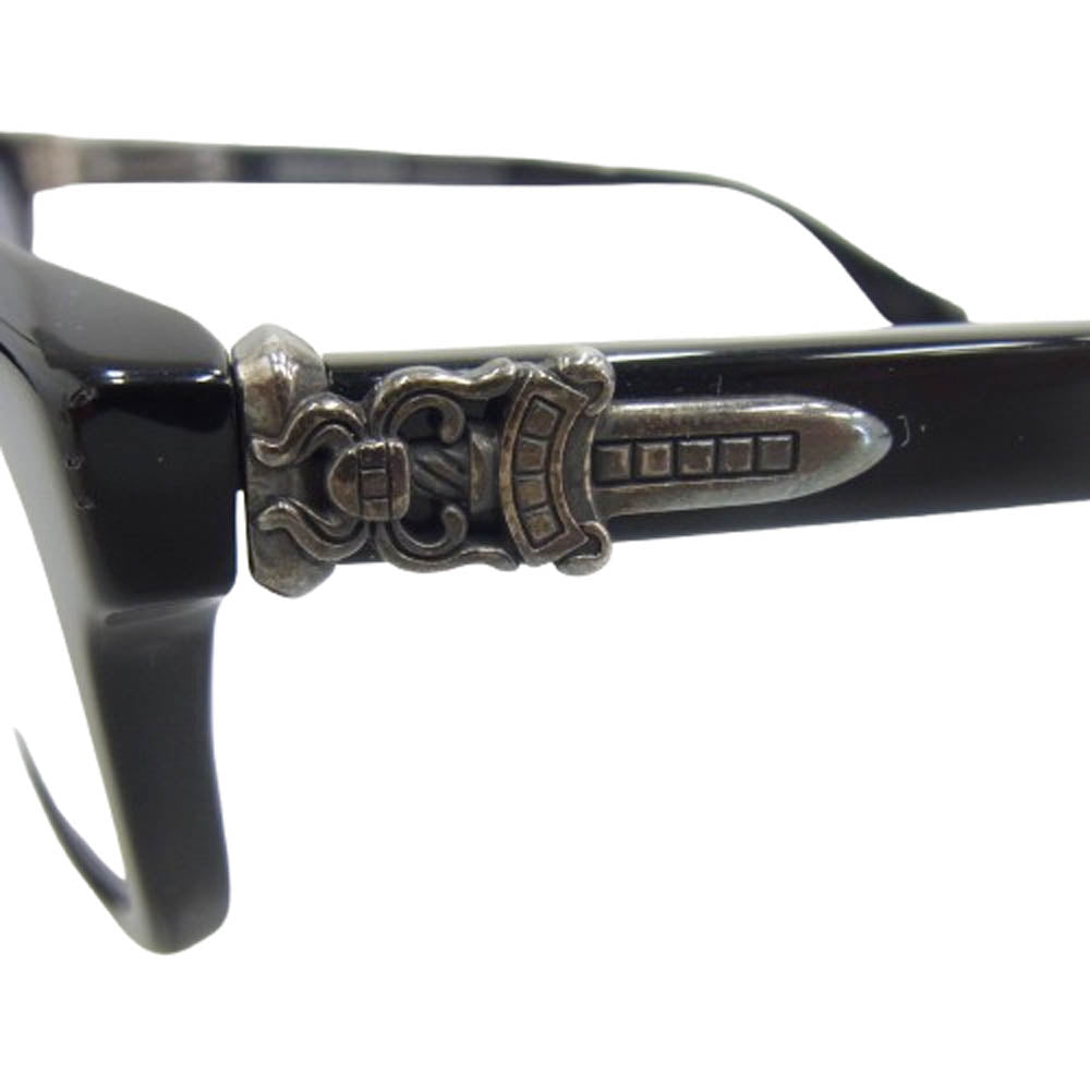CHROME HEARTS クロムハーツ（原本無） 購入時証明書付属 RUMPLEFORESKIN-A 度入り ダガーテンプル アイウェア ブラック系【中古】