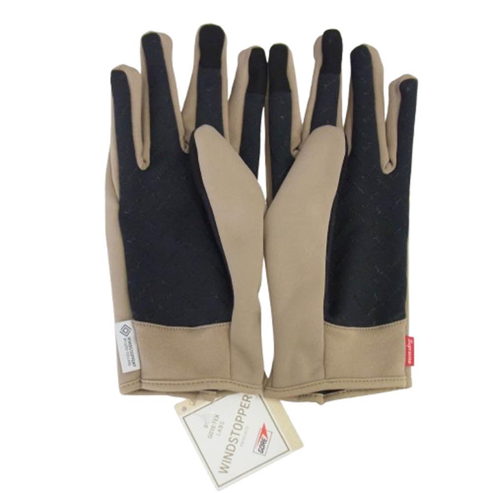 Supreme シュプリーム 24AW WINDSTOPPER Zip Gloves ウィンドストッパー ジップグローブ 手袋 ベージュ系【極上美品】【中古】