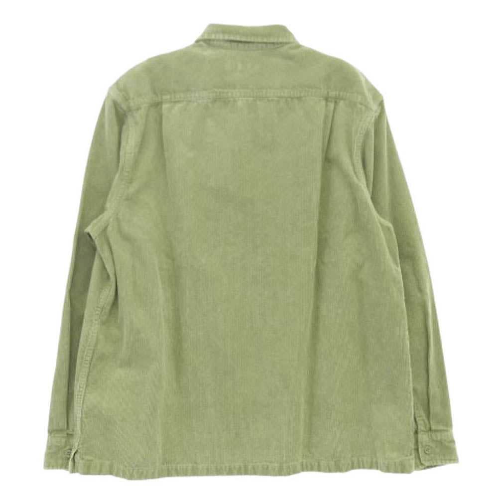 Supreme シュプリーム 24SS Washed Corduroy Zip Up Shirt ウォッシュ加工 コーデュロイ フルジップ 長袖シャツ ライトグリーン系 L【新古品】【未使用】【中古】