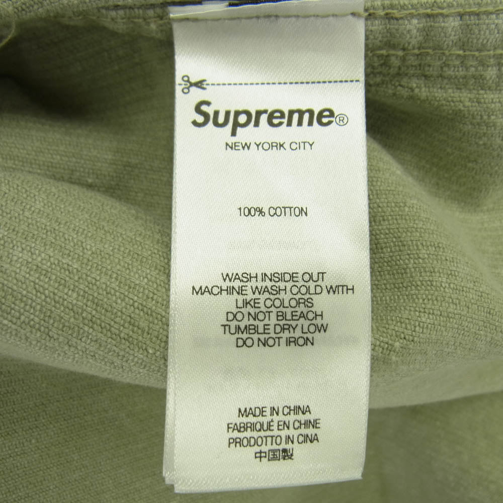 Supreme シュプリーム 24SS Washed Corduroy Zip Up Shirt ウォッシュ加工 コーデュロイ フルジップ 長袖シャツ ライトグリーン系 L【新古品】【未使用】【中古】