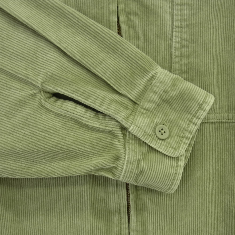 Supreme シュプリーム 24SS Washed Corduroy Zip Up Shirt ウォッシュ加工 コーデュロイ フルジップ 長袖シャツ ライトグリーン系 L【新古品】【未使用】【中古】