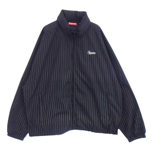 Supreme シュプリーム 24AW Reflective Pinstripe Track Jacket リフレクティブ ストライプ トラックジャケット ブラック系 L【極上美品】【中古】