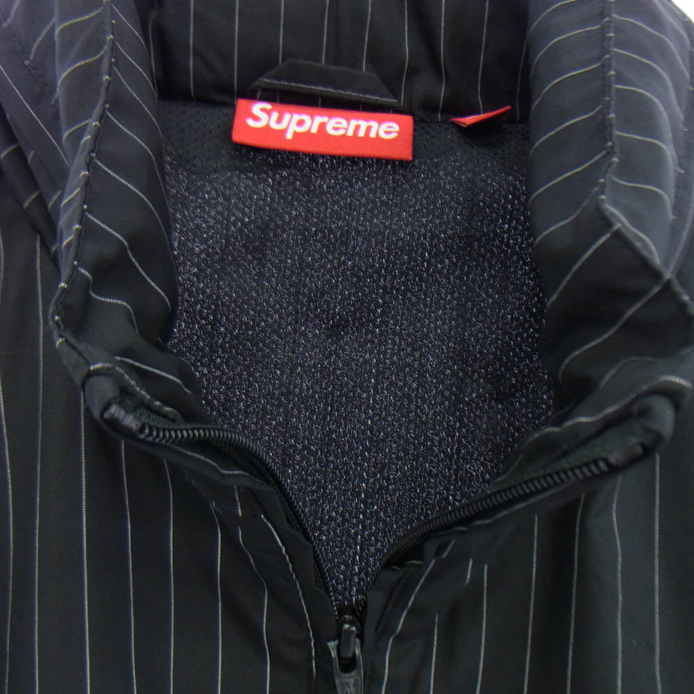 Supreme シュプリーム 24AW Reflective Pinstripe Track Jacket リフレクティブ ストライプ トラックジャケット ブラック系 L【極上美品】【中古】