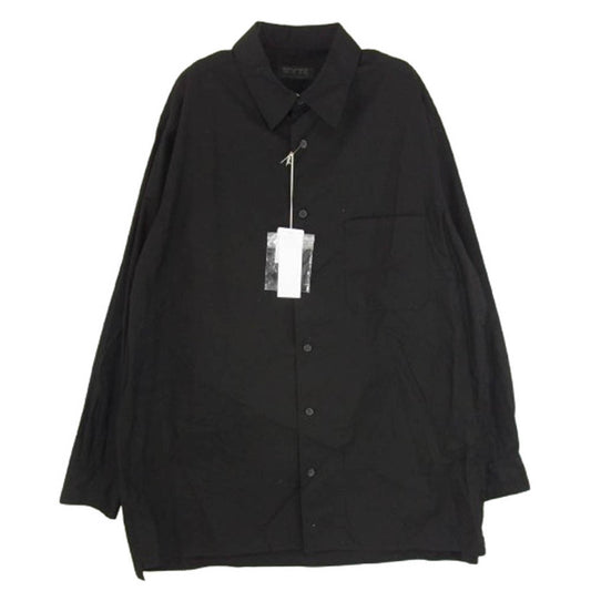 サイト ヨウジヤマモト UT-B01-080 COTTON BROAD LOOSE-FIT REGULAR COLLAR SHIRT コットンブロード ルーズフィット レギュラーカラー 長袖 シャツ ブラック系 4【美品】【中古】