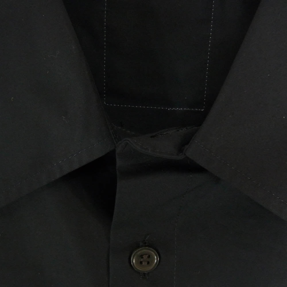 グラウンドワイ ヨウジヤマモト GP-B03-018 COTTON BROADCLOTH STANDARD BIG SHIRT コットンブロードクロス スタンダード ビッグ シャツ ブラック系 03【極上美品】【中古】
