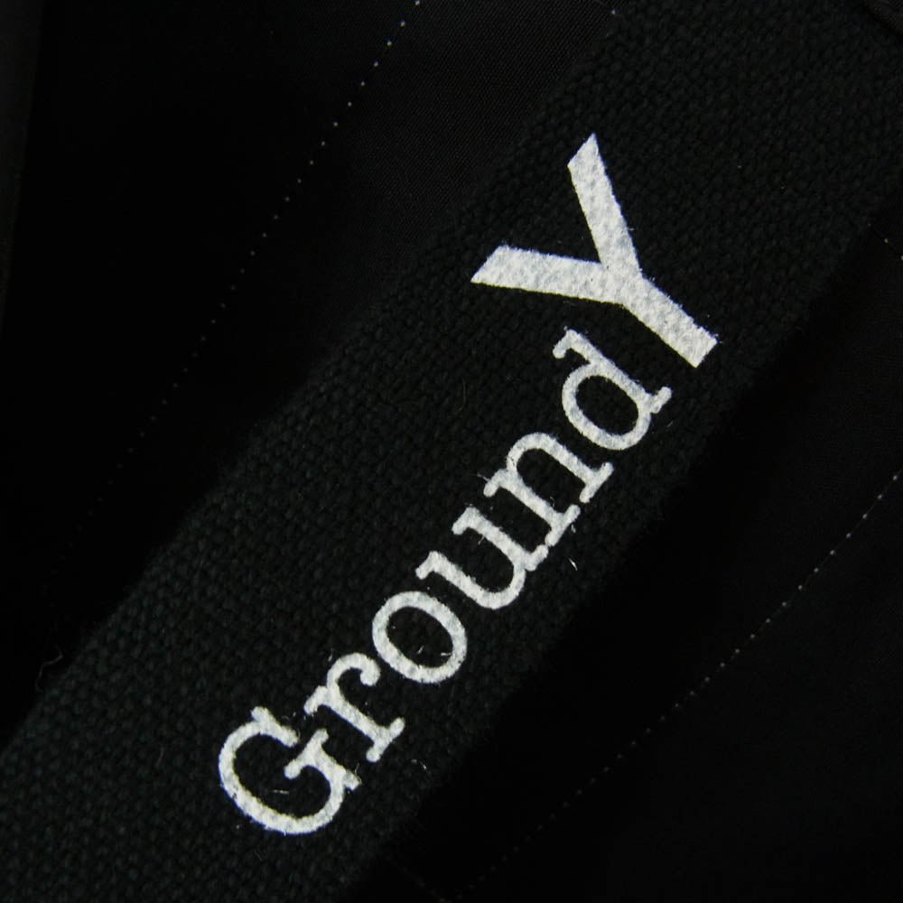 グラウンドワイ ヨウジヤマモト GP-B03-018 COTTON BROADCLOTH STANDARD BIG SHIRT コットンブロードクロス スタンダード ビッグ シャツ ブラック系 03【極上美品】【中古】