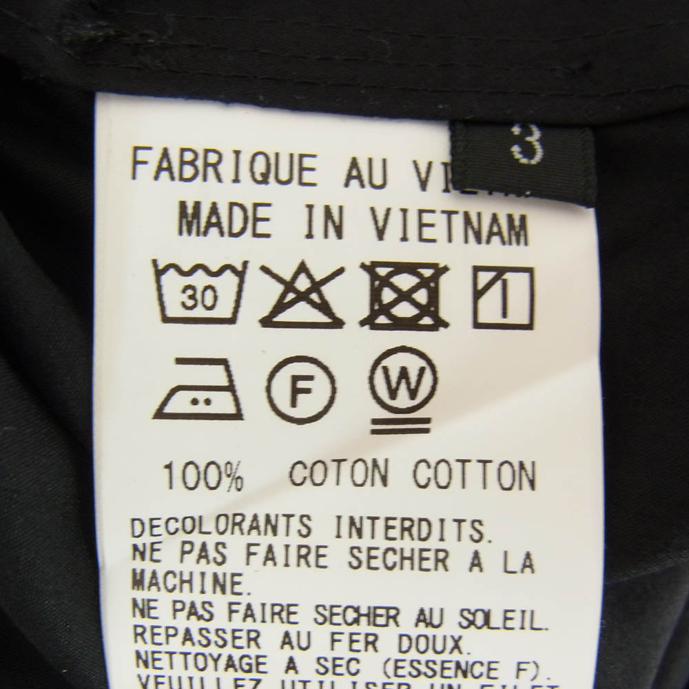 グラウンドワイ ヨウジヤマモト GP-B03-018 COTTON BROADCLOTH STANDARD BIG SHIRT コットンブロードクロス スタンダード ビッグ シャツ ブラック系 03【極上美品】【中古】