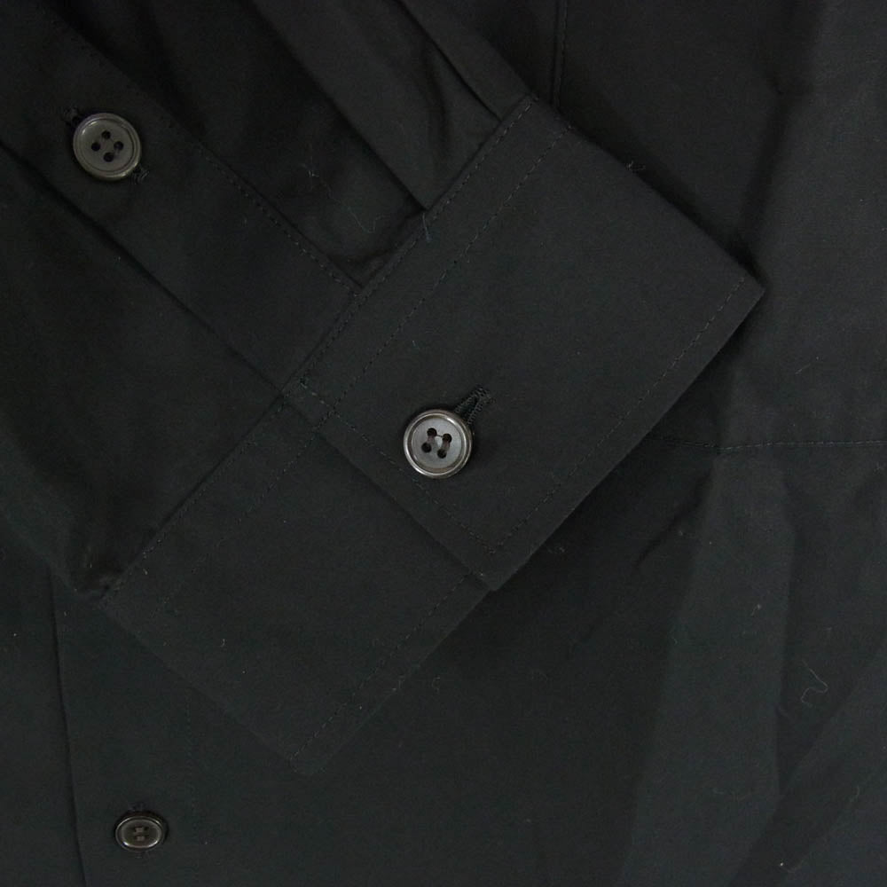 グラウンドワイ ヨウジヤマモト GP-B03-018 COTTON BROADCLOTH STANDARD BIG SHIRT コットンブロードクロス スタンダード ビッグ シャツ ブラック系 03【極上美品】【中古】