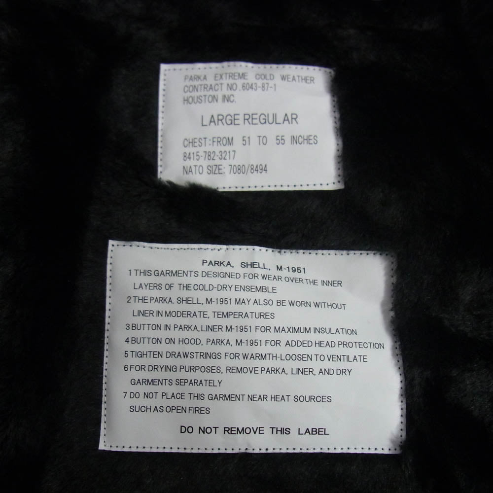 HOUSTON ヒューストン 5409M M-51 PARKA モッズコート ブラック系 L【極上美品】【中古】