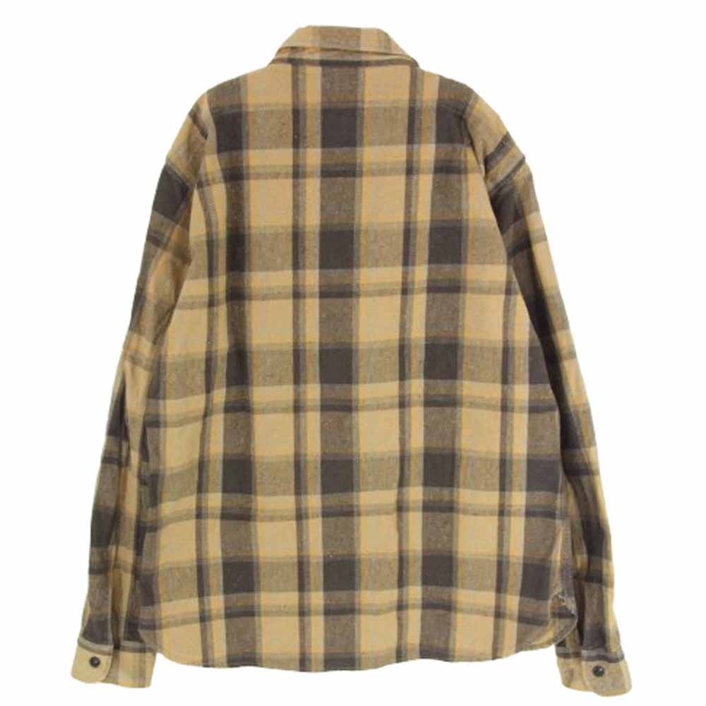 デラックスウエア コットン チェック ワーク シャツ ブラウン系 XL【中古】