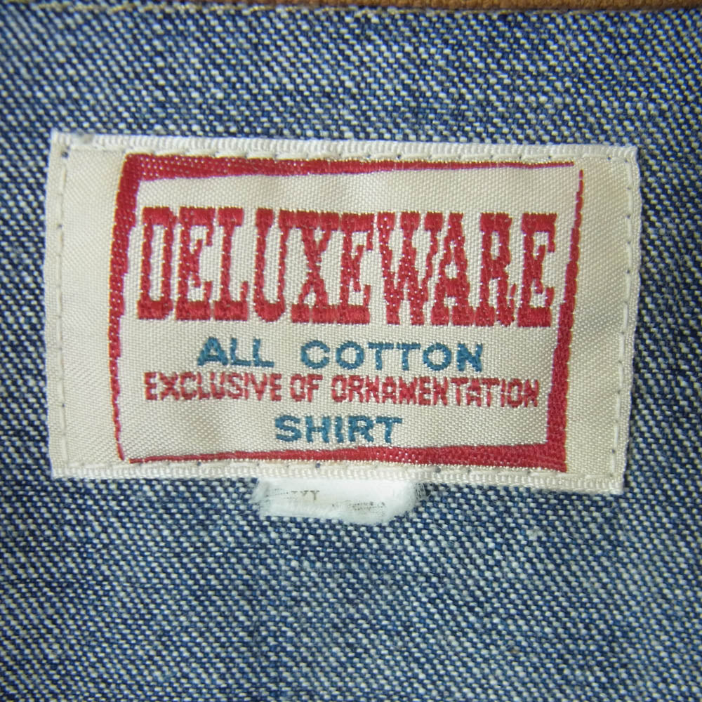 デラックスウエア DENIM SHIRT 40s デニム ワーク シャツ インディゴブルー系【中古】