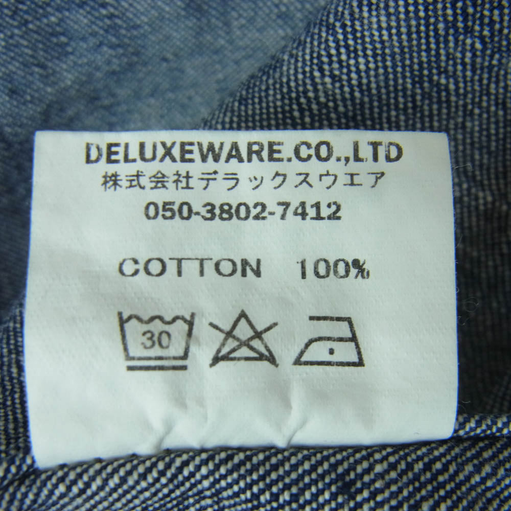 デラックスウエア DENIM SHIRT 40s デニム ワーク シャツ インディゴブルー系【中古】