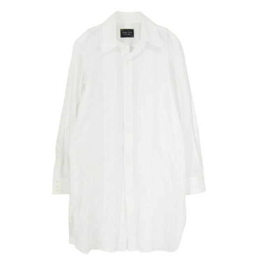 NUMBER(N)INE ナンバーナイン レギュラカラー ピンタック 長袖 ロング ドレス シャツ ホワイト系 3【中古】