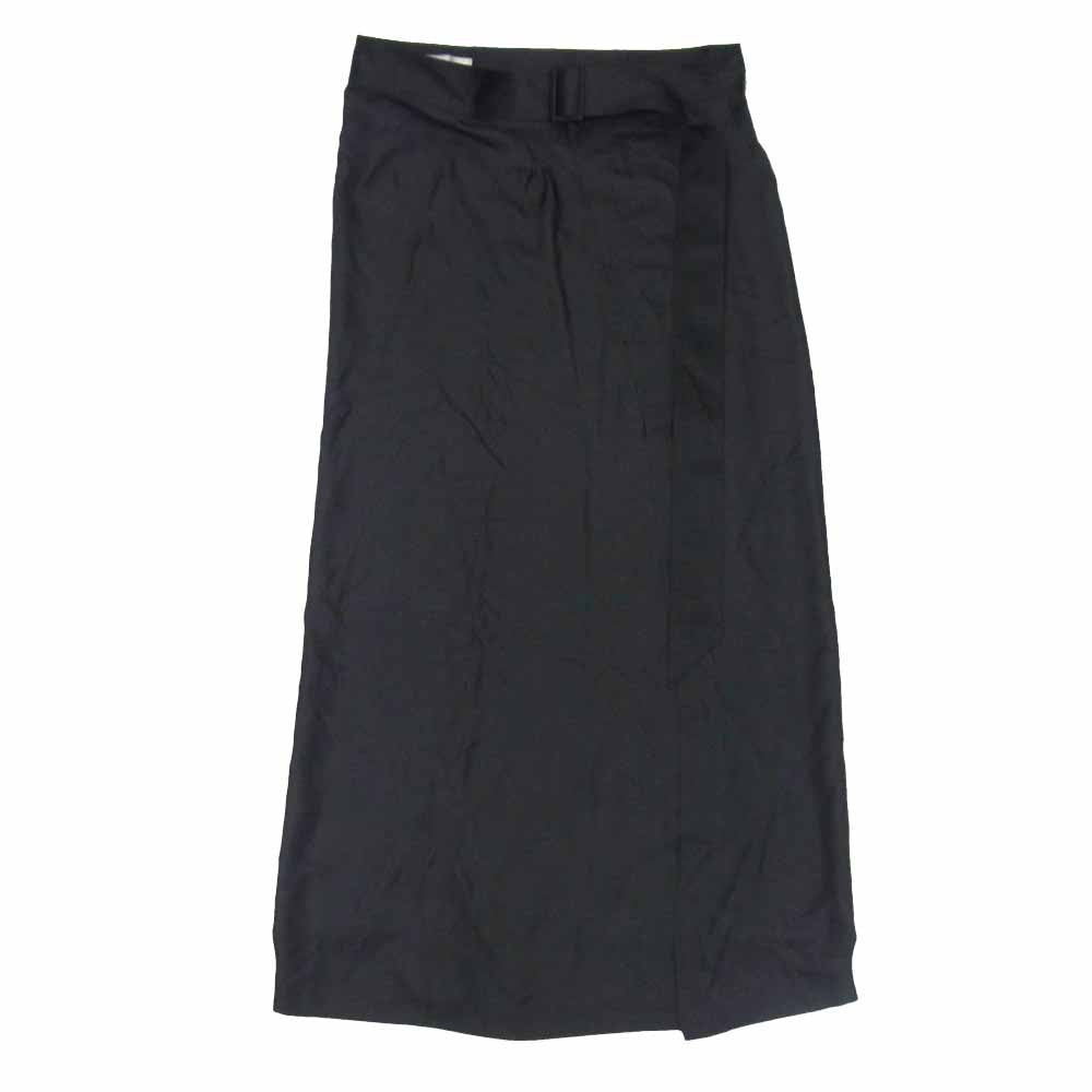 DIOR HOMME ディオールオム 7E3190020104 エディ期 シルク ラップ スカート ブラック系 46【中古】
